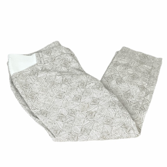 Old Navy Pixie Maternity Ankle Pants Side Panels White Brown Size 12 - Picture 2 of 11